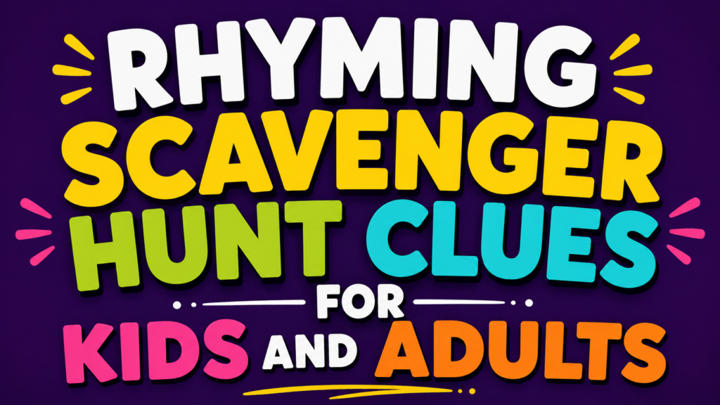 rhyming scavenger hunt clues